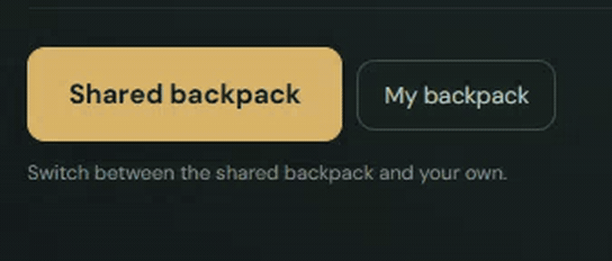 Managing the shared and personal inventories in Packbound